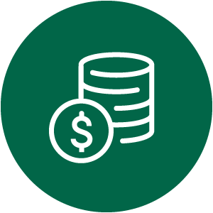 Coins icon primary green