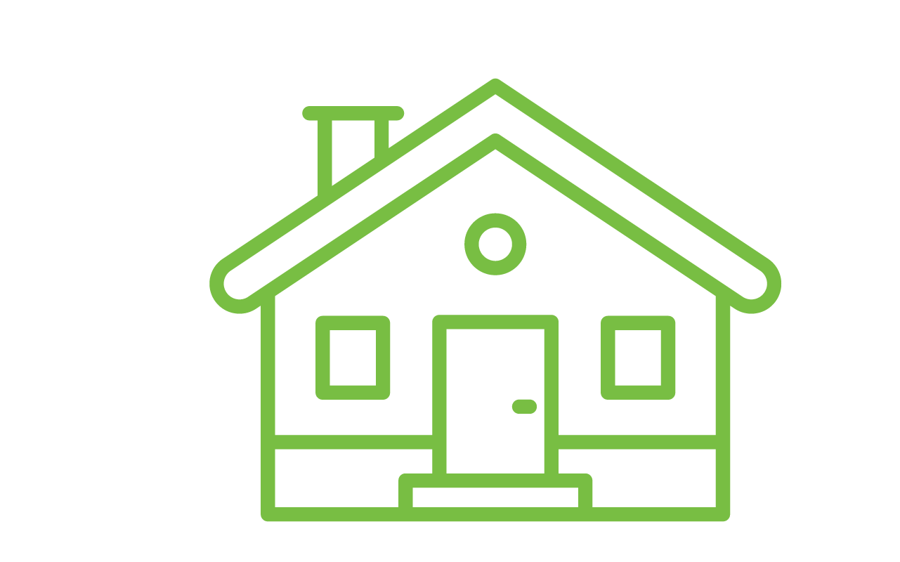 Line drawing of a house.