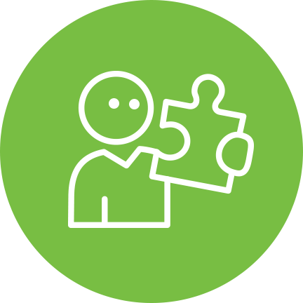 A person holding a puzzle piece